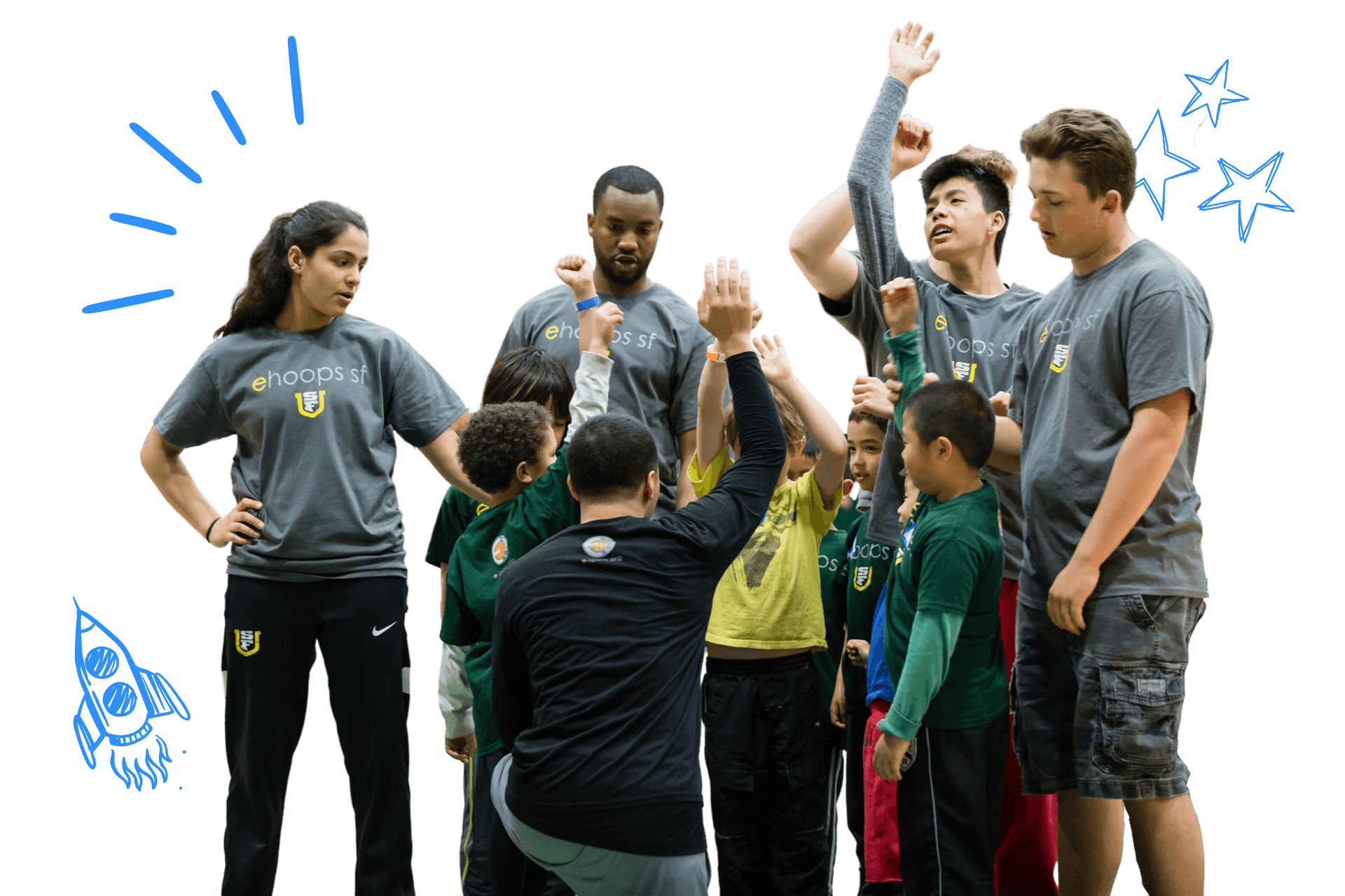 e-sports group doodles transparent